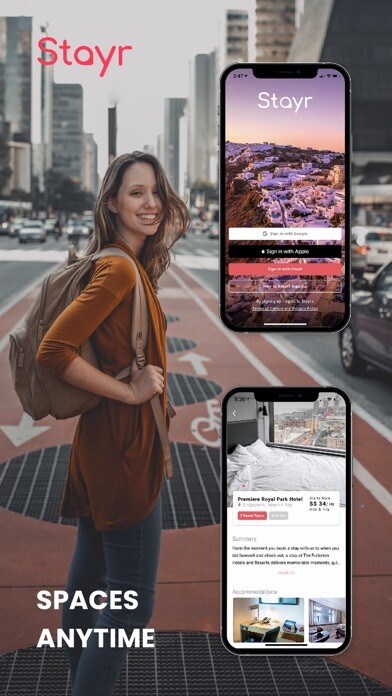 Emulate iPhone app Stayr: Spaces Anytime using MyAndroid