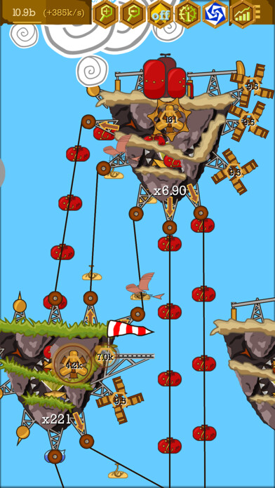 Emulate iPhone app Steampunk Idle Spinner Factory using MyAndroid
