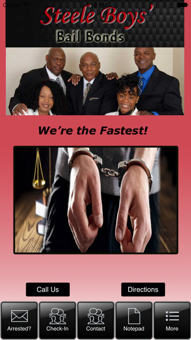 Emulate iPhone app Steele Boys Bail Bonds using MyAndroid