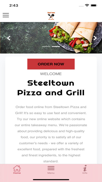 Emulate iPhone app Steel Town Pizza and Grill using MyAndroid