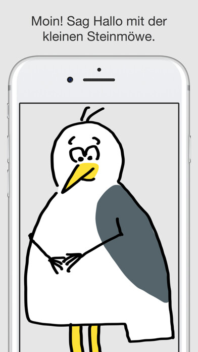 Emulate iPhone app Steinmöwen Sticker using MyAndroid