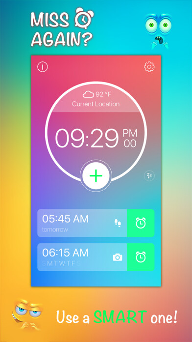Emulate iPhone app Step Out! Smart Alarm Clock using MyAndroid