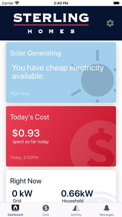 Emulate iPhone app Sterling Energy using MyAndroid
