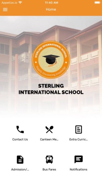 Emulate iPhone app Sterling International School using MyAndroid