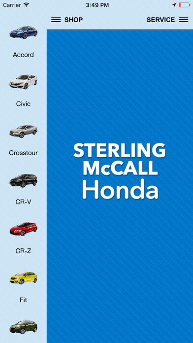 Emulate iPhone app Sterling McCall Honda using MyAndroid