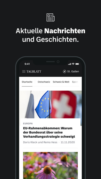 Emulate iPhone app St. Galler Tagblatt News using MyAndroid