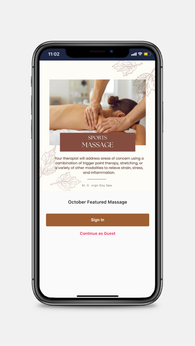Emulate iPhone app St George Day Spa using MyAndroid