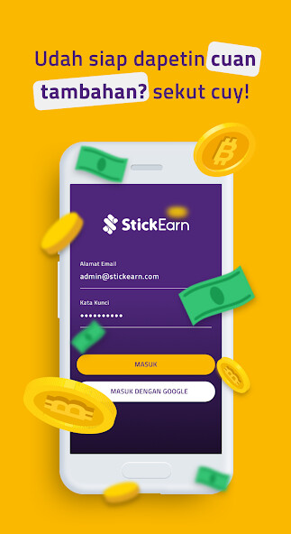 Run android online APK StickEarn from MyAndroid or emulate StickEarn using MyAndroid
