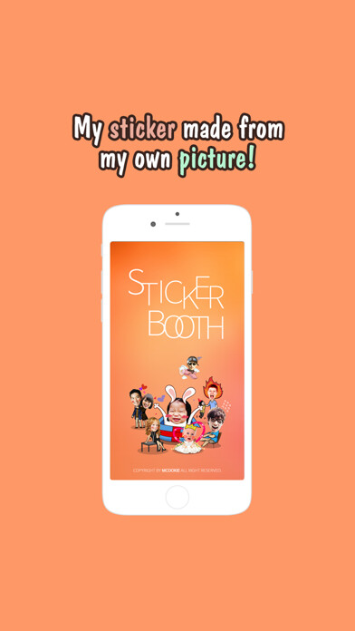 Emulate iPhone app StickerBooth for SNS-My sticker made from my own picture using MyAndroid