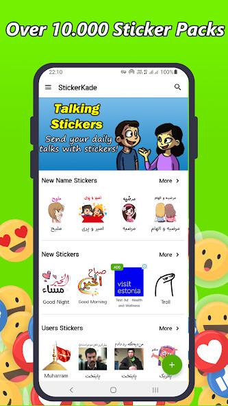 Run android online APK StickerKade for WhatsApp from MyAndroid or emulate StickerKade for WhatsApp using MyAndroid