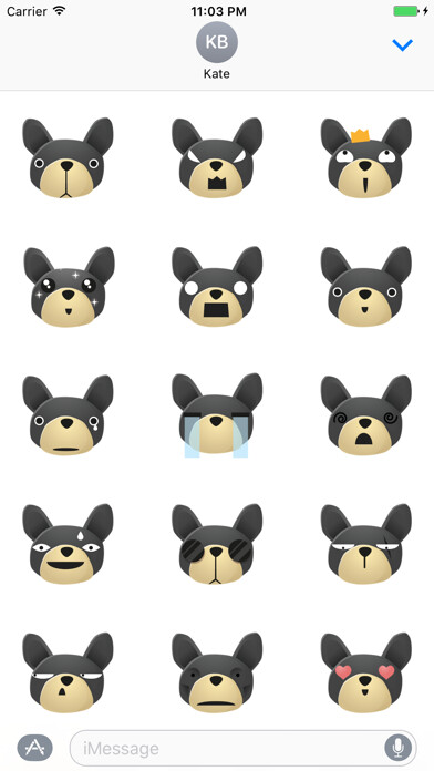 Emulate iPhone app Sticker Me: Black Dog Faces using MyAndroid Emulate iPhone app Sticker Me: Black Dog Faces using MyAndroid
