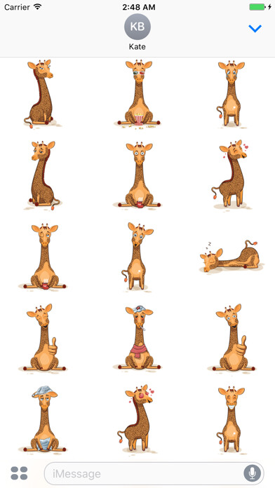 Emulate iPhone app Sticker Me: Happy Giraffe using MyAndroid