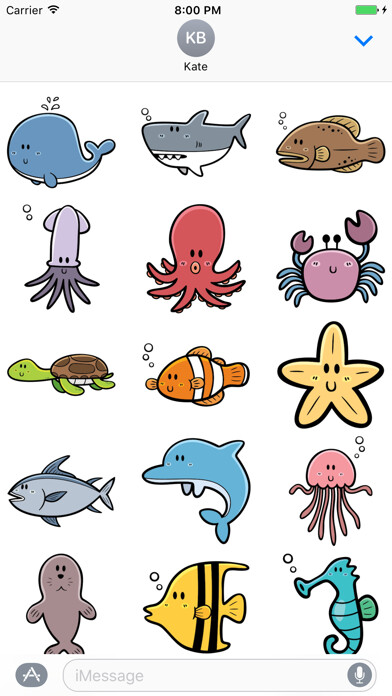 Emulate iPhone app Sticker Me: Lovely Sea Animals using MyAndroid