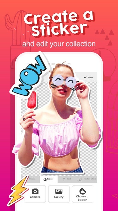 Emulate iPhone app StickerPlus - Create A Sticker using MyAndroid