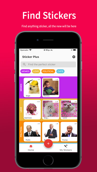 Emulate iPhone app Sticker Plus - Studio Maker using MyAndroid