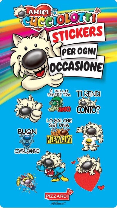 Emulate iPhone app Stickers Amici Cucciolotti using MyAndroid