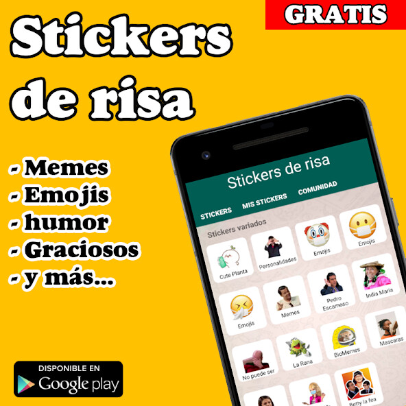 Run android online APK Stickers de Risa y humor con memes WAStickerApps from MyAndroid or emulate Stickers de Risa y humor con memes WAStickerApps using MyAndroid