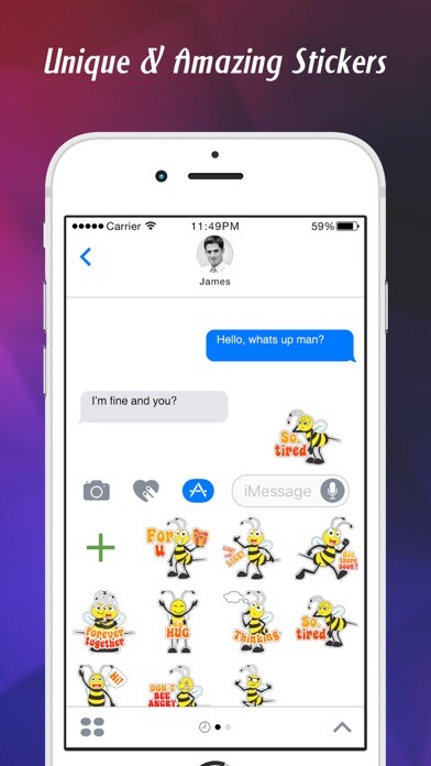Emulate iPhone app Stickers for iMessage & texts using MyAndroid