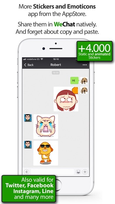 Emulate iPhone app Stickers for WeChat using MyAndroid
