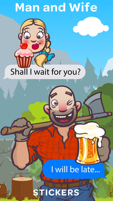 Emulate iPhone app Stickers - Man & Wife using MyAndroid Emulate iPhone app Stickers - Man & Wife using MyAndroid