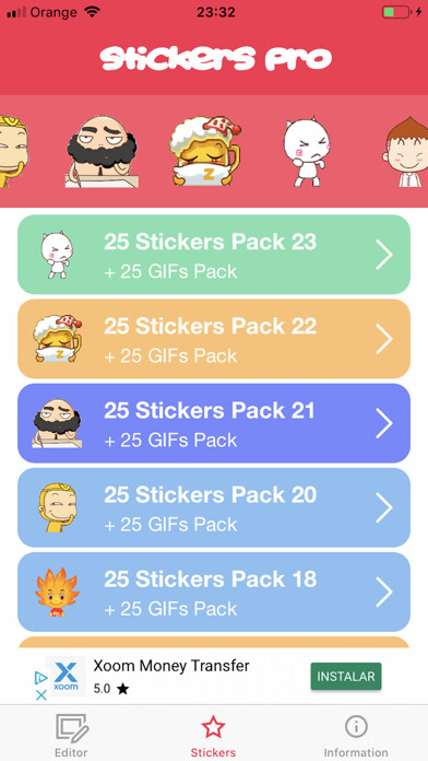 Emulate iPhone app Stickers Pro for WhatsApp using MyAndroid