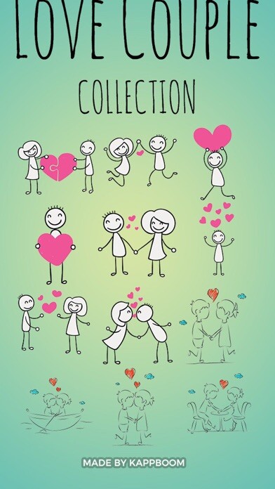 Emulate iPhone app Stick-Figure Couple Stickers using MyAndroid