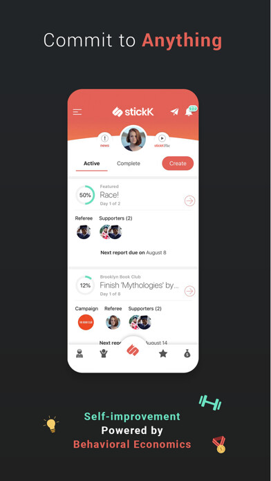 Emulate iPhone app stickK: Goals & Accountability using MyAndroid