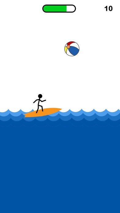 Emulate iPhone app Stickman Surfer ~ Falling Beach Balls in the Circle Surfer Beware! using MyAndroid