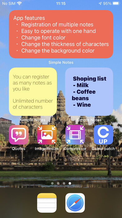 Emulate iPhone app Sticky Color Notes Widget using MyAndroid