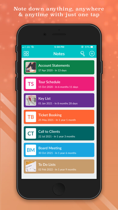 Emulate iPhone app Sticky Notes - NotePad using MyAndroid