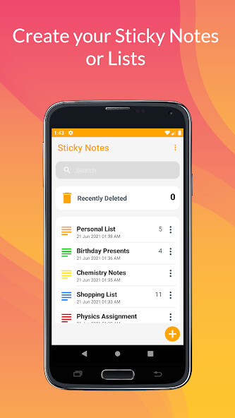 Run android online APK Sticky Notes - Reminders and L from MyAndroid or emulate Sticky Notes - Reminders and L using MyAndroid