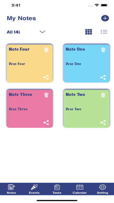 Emulate iPhone app Sticky Notes+Reminders Events using MyAndroid
