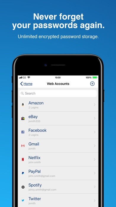 Emulate iPhone app Sticky Password Manager & Safe using MyAndroid