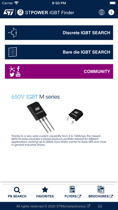 Emulate iPhone app ST IGBT Finder using MyAndroid Emulate iPhone app ST IGBT Finder using MyAndroid
