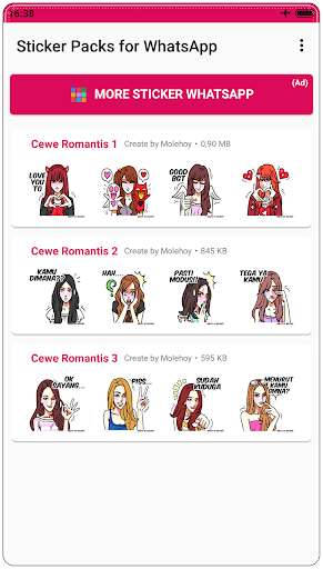 Run android online APK Stiker Cewe Romantis WAStickerApps from MyAndroid or emulate Stiker Cewe Romantis WAStickerApps using MyAndroid Run android online APK Stiker Cewe Romantis WAStickerApps from MyAndroid or emulate Stiker Cewe Romantis WAStickerApps using MyAndroid