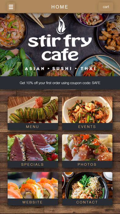Emulate iPhone app Stir Fry Cafe App using MyAndroid Emulate iPhone app Stir Fry Cafe App using MyAndroid