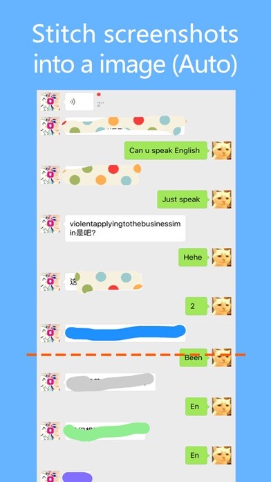 Emulate iPhone app StitchPics-Stitch Screenshots using MyAndroid