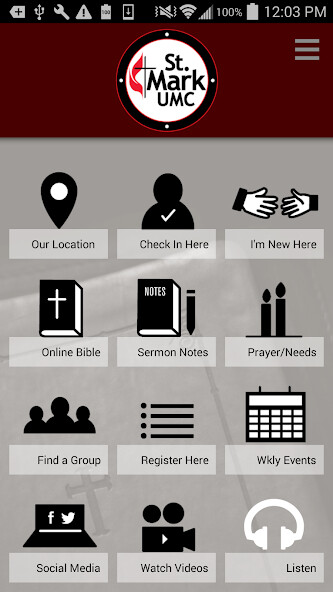 Emulate iPhone app St. Mark UMC - Greenwood, SC using MyAndroid Emulate iPhone app St. Mark UMC - Greenwood, SC using MyAndroid