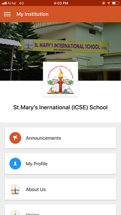 Emulate iPhone app St Marys ICSE School using MyAndroid