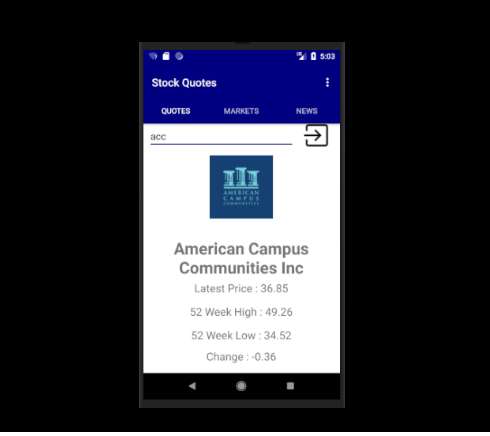Run android online APK Stock Quotes from MyAndroid or emulate Stock Quotes using MyAndroid