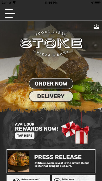 Emulate iPhone app Stoke Coal Fire Pizza using MyAndroid