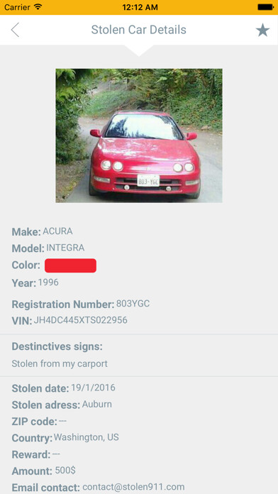 Emulate iPhone app Stolen Car Checker using MyAndroid