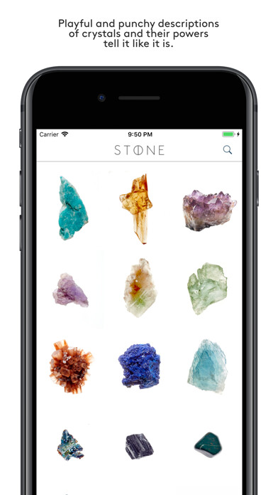 Emulate iPhone app STONE: Crystals, illuminated. using MyAndroid