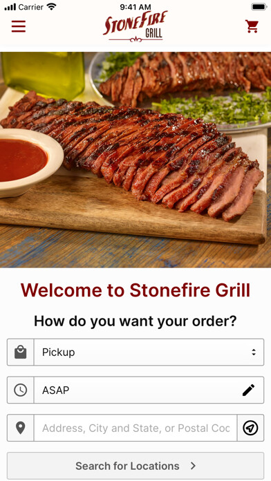 Emulate iPhone app STONEFIRE Grill Ordering using MyAndroid
