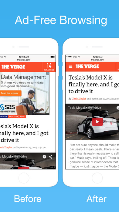Emulate iPhone app Stop Ads - The Ultimate Ad-Blocker for Safari using MyAndroid