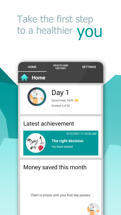 Emulate iPhone app Stop Smoking Enhanced using MyAndroid