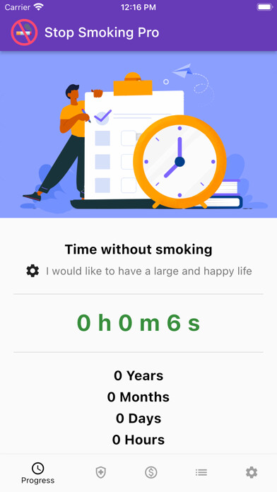 Emulate iPhone app Stop Smoking Pro using MyAndroid