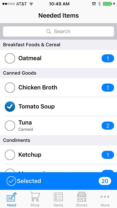 Emulate iPhone app Store Shopper - Shopping List using MyAndroid