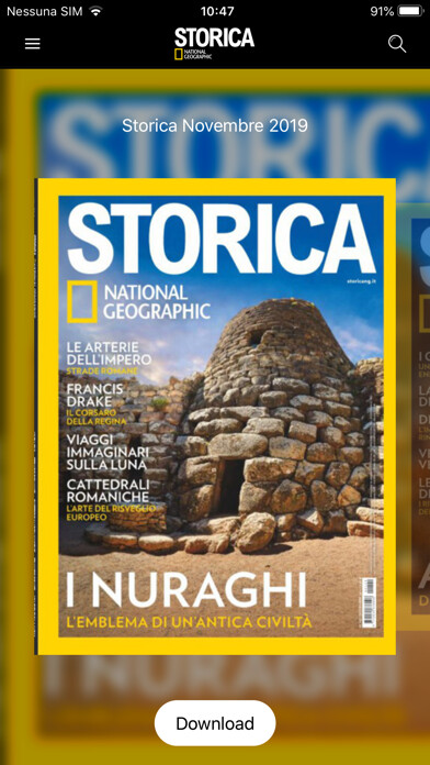 Emulate iPhone app Storica National Geographic using MyAndroid