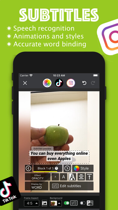 Emulate iPhone app StoriesCamera subtitles,camera using MyAndroid